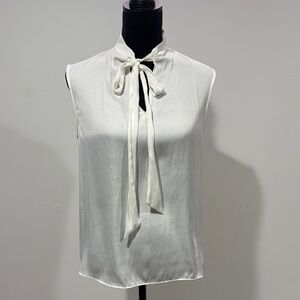 Worthington White Tie-Neck Blouse
